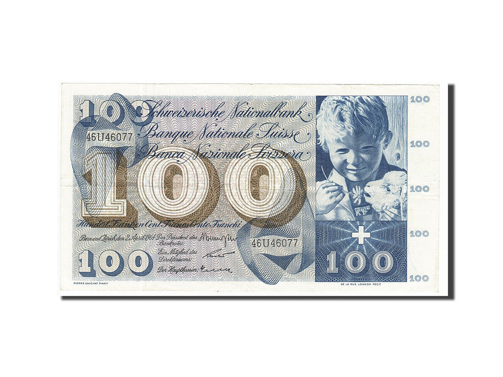 Switzerland, 100 Franken, 1964, KM:49f, 1964-04-02, EF(40-45)