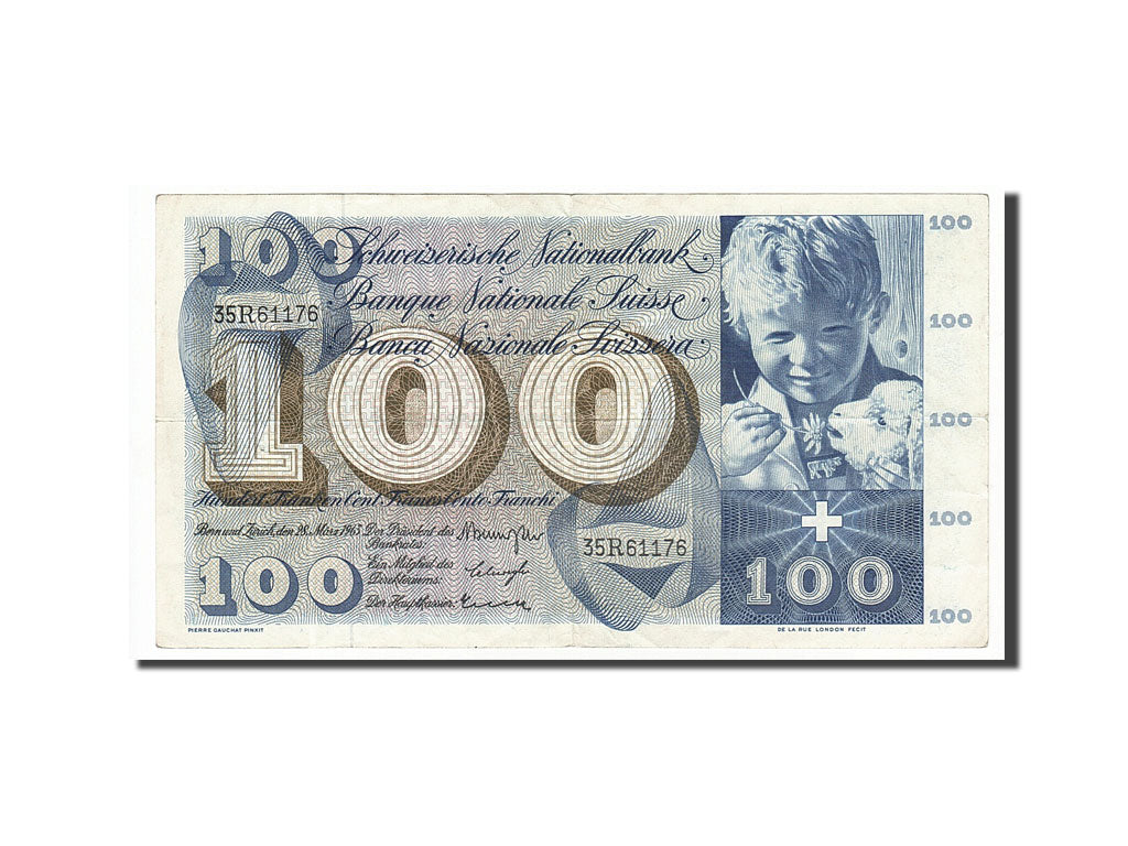 Switzerland, 100 Franken, 1963, KM:49e, 1963-03-28, EF(40-45)