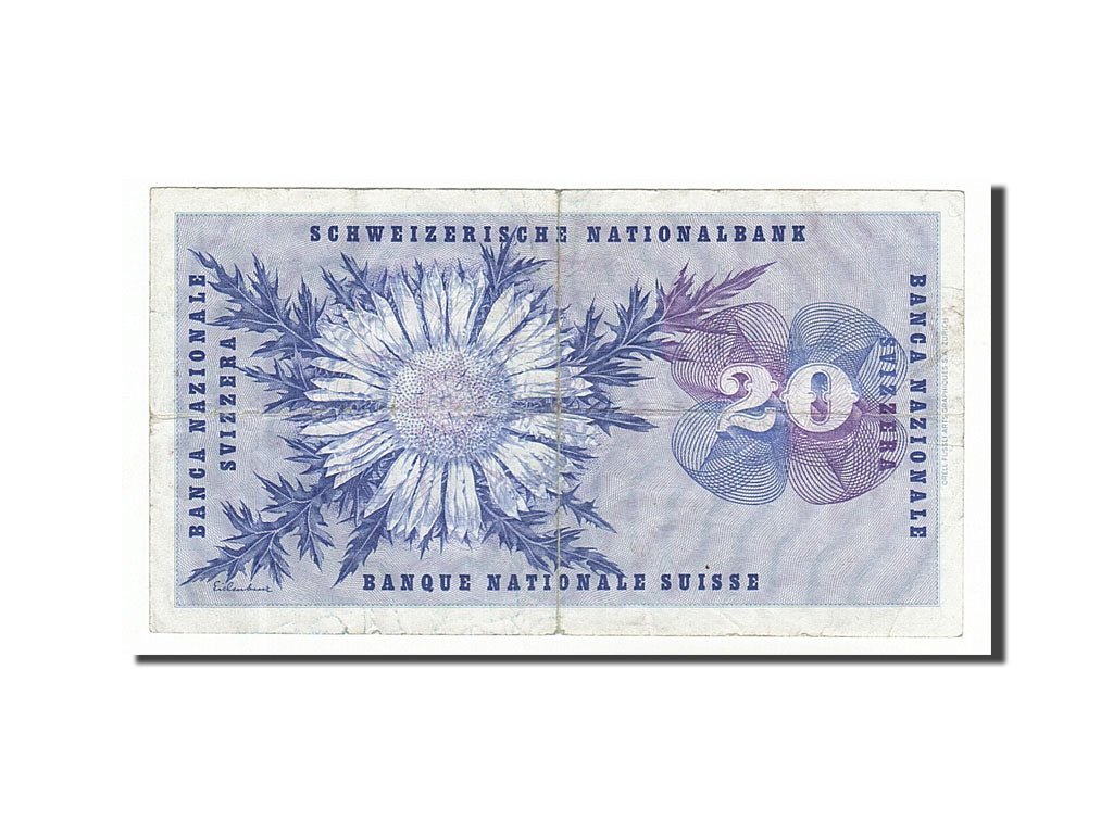 Switzerland, 20 Franken, 1974, KM:46v, 1974-02-07, VF(20-25)