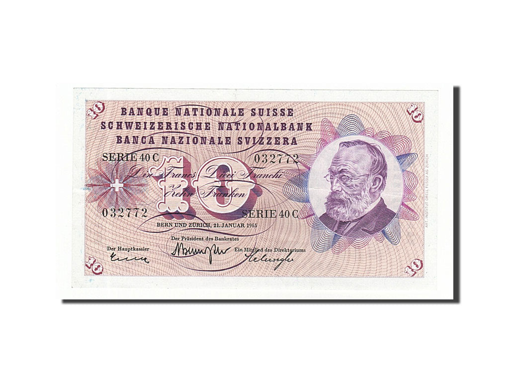 Switzerland, 10 Franken, 1965, KM:45j, 1965-01-21, EF(40-45)