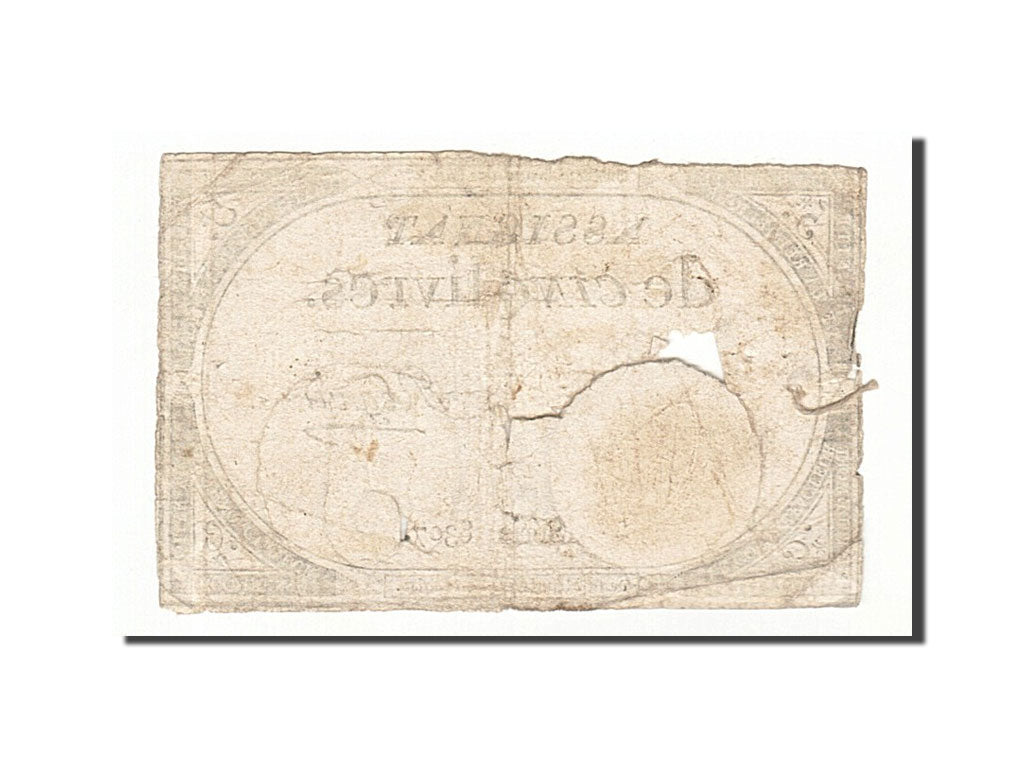 France, 5 Livres, 1793, KM:A76, 1793-10-31, VG(8-10), Lafaurie:171