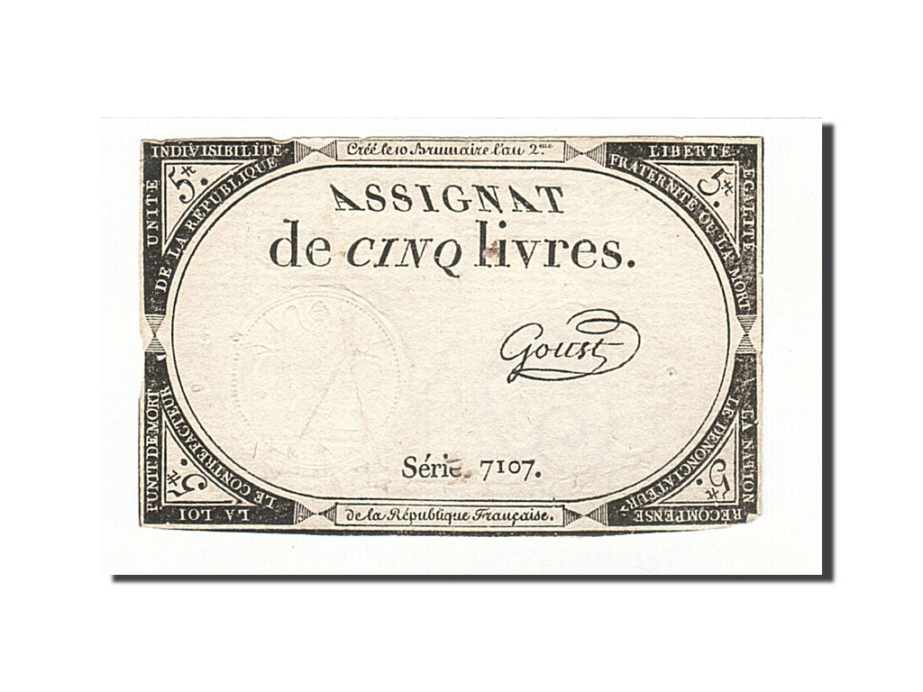 France, 5 Livres, 1793, KM:A76, 1793-10-31, VF(20-25), Lafaurie:171