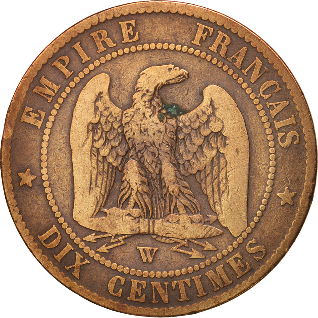 France, Napoleon III, 10 Centimes, 1856, Lille, B+, Bronze, KM 771.7,Gadoury 248