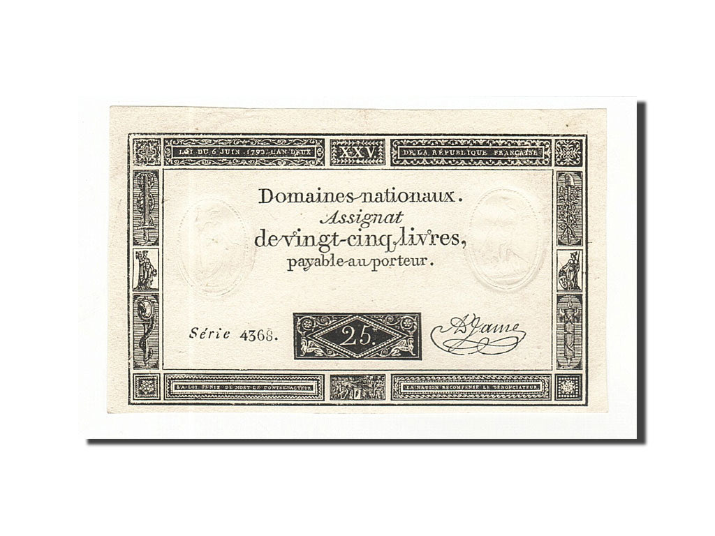 France, 25 Livres, 1793, KM:A71, 1793-06-06, UNC(63), Lafaurie:168