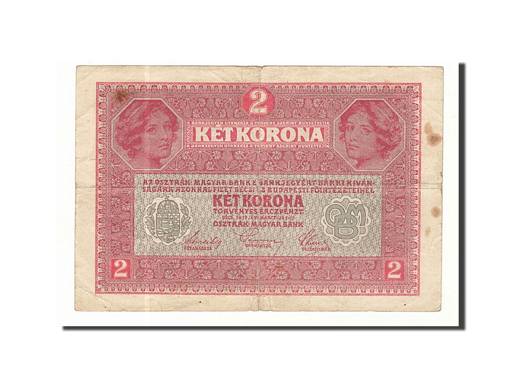 Austria, 2 Kronen, 1917, 1917-03-01, KM:21, VF(30-35)