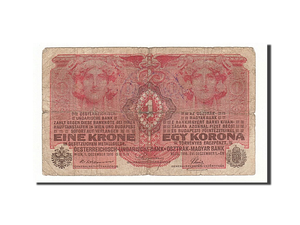 Hungary, 1 Korona, 1919, 1916-12-01, KM:10, VF(20-25)