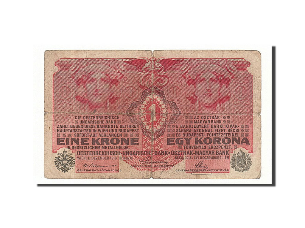 Hungary, 1 Korona, 1919, 1916-12-01, KM:10, VF(20-25)
