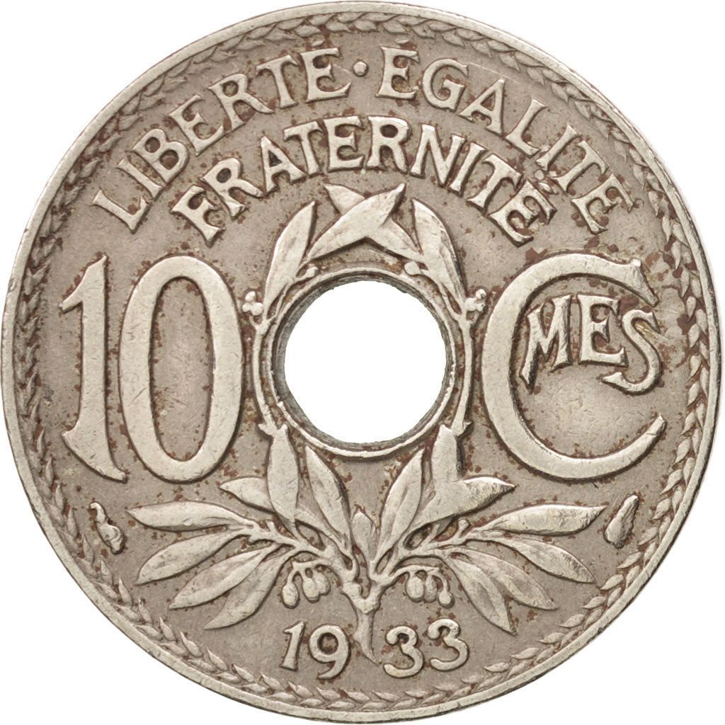 France, Lindauer, 10 Centimes, 1933, EF(40-45), Copper-nickel,KM:866a,Gadoury286