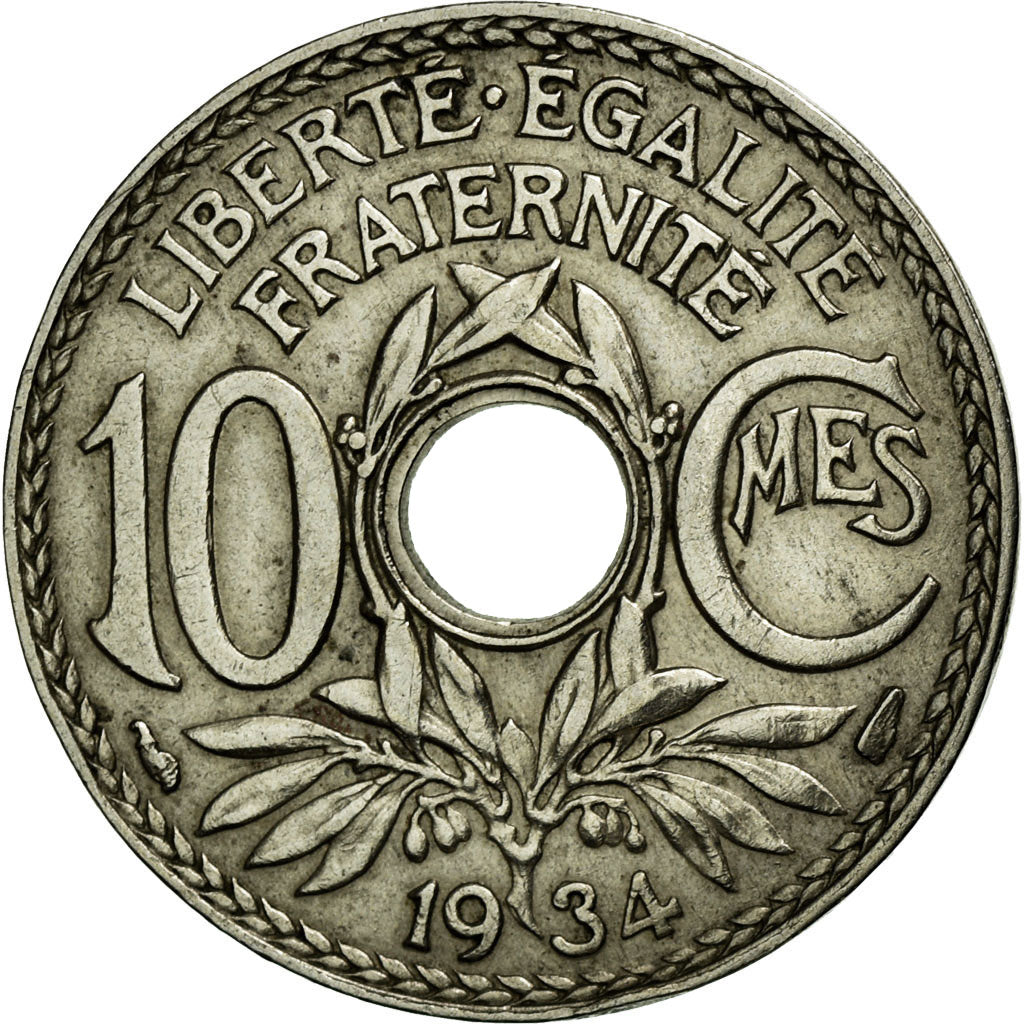 Coin, France, Lindauer, 10 Centimes, 1934, AU(50-53), Copper-nickel, KM:866a