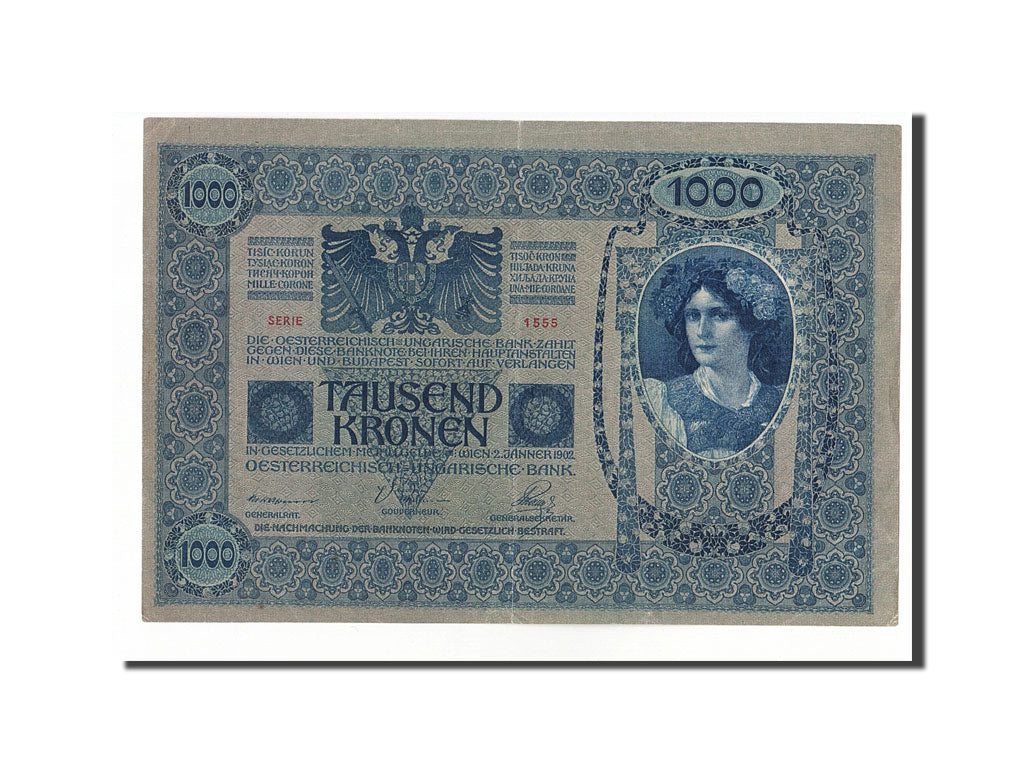 Austria, 1000 Kronen, 1919, KM:57a, 1902-01-02, EF(40-45)