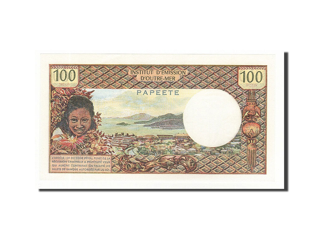 Tahiti, 100 Francs, 1969-1971, Undated (1973), KM:24b, UNC(63)
