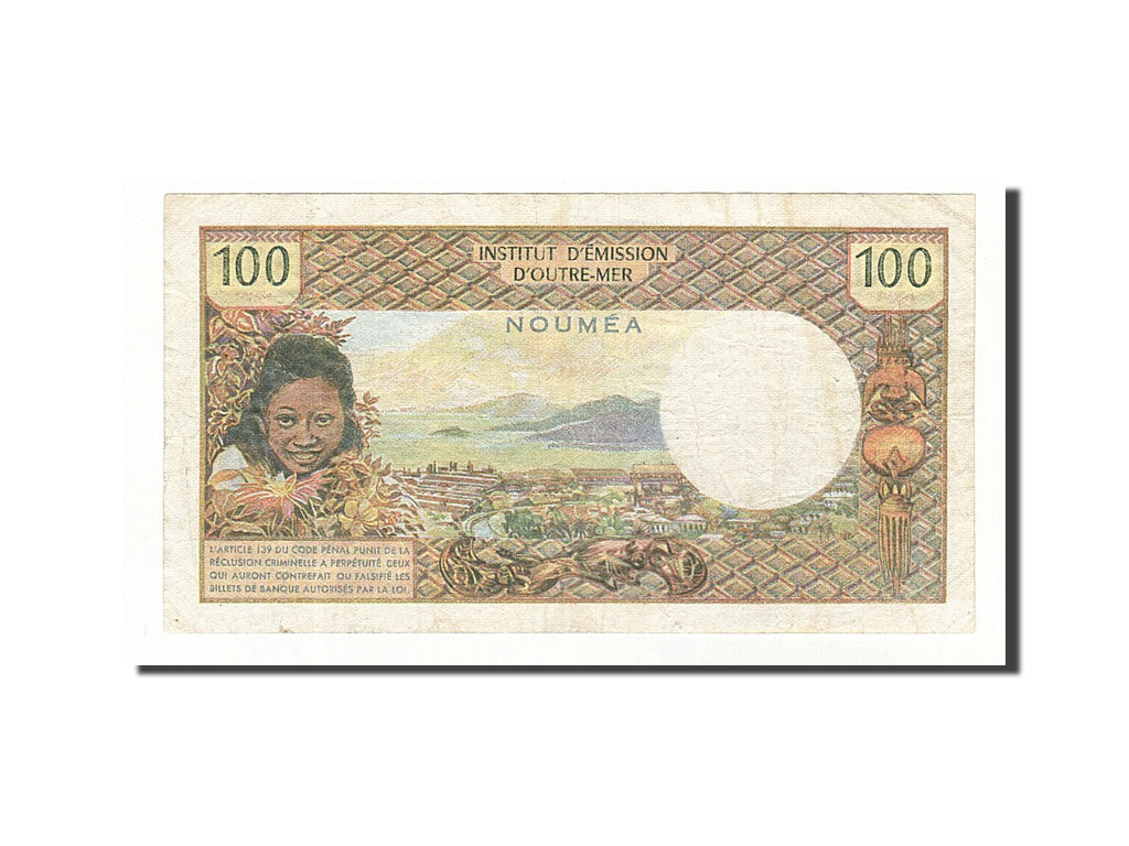 New Caledonia, 100 Francs, 1971, Undated (1973), KM:63b, EF(40-45)