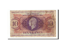 Guadeloupe, 10 Francs, 1944, 1944-02-02, KM:27A, VF(20-25)
