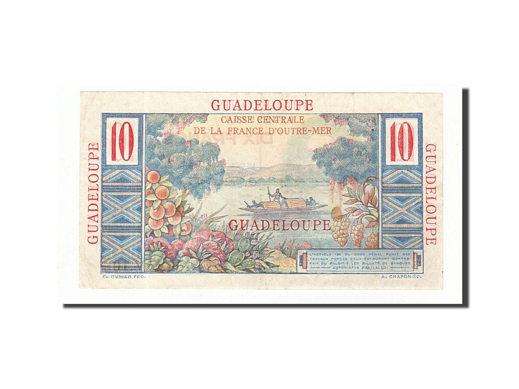 Guadeloupe, 10 Francs, 1947-1949, Undated, KM:32, EF(40-45)