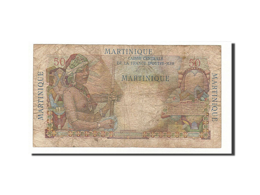 Martinique, 50 Francs, 1947-1949, Undated, KM:30a, VF(20-25)