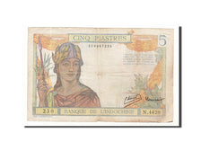 FRENCH INDO-CHINA, 5 Piastres, 1932-1939, Undated (1946), KM:55c, VF(30-35)