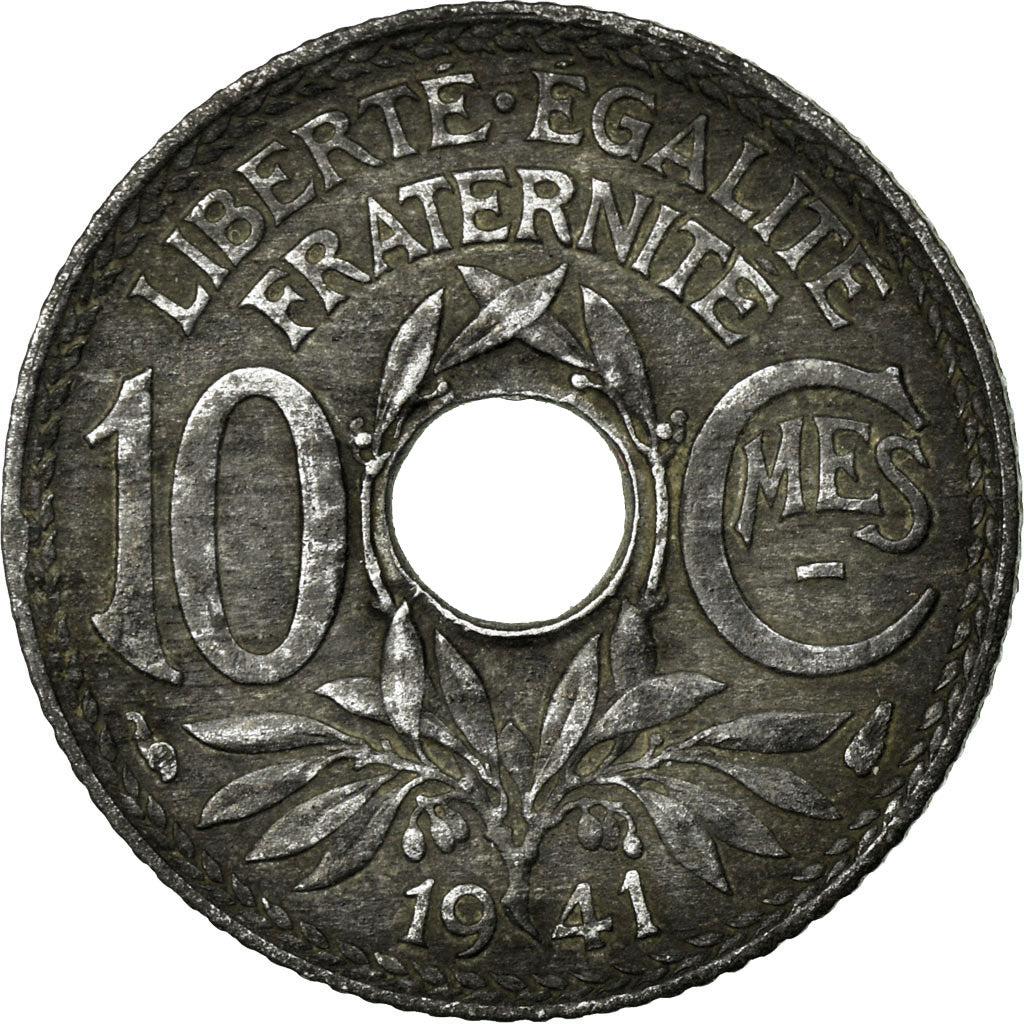 Munten, Frankrijk, Lindauer, 10 Centimes, 1941, ZF+, Zinc, KM:896, Gadoury:288b