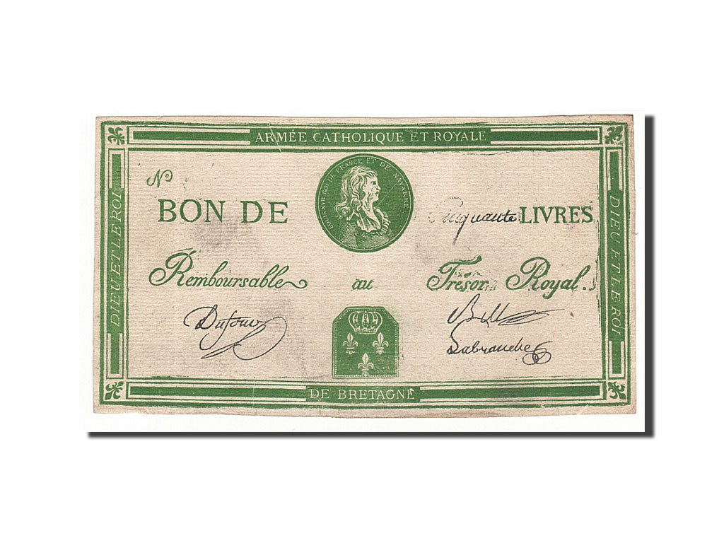 Biljet, Frankrijk, 50 Livres, Undated, Undated, SUP, Lafaurie:278