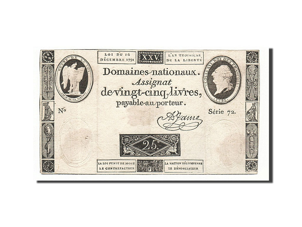 France, 25 Livres, 1791, KM:A52, 1791-12-16, EF(40-45), Lafaurie:161a