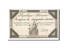 France, 50 Livres, 1792, KM:A72, 1792-12-14, VF(30-35), Lafaurie:164