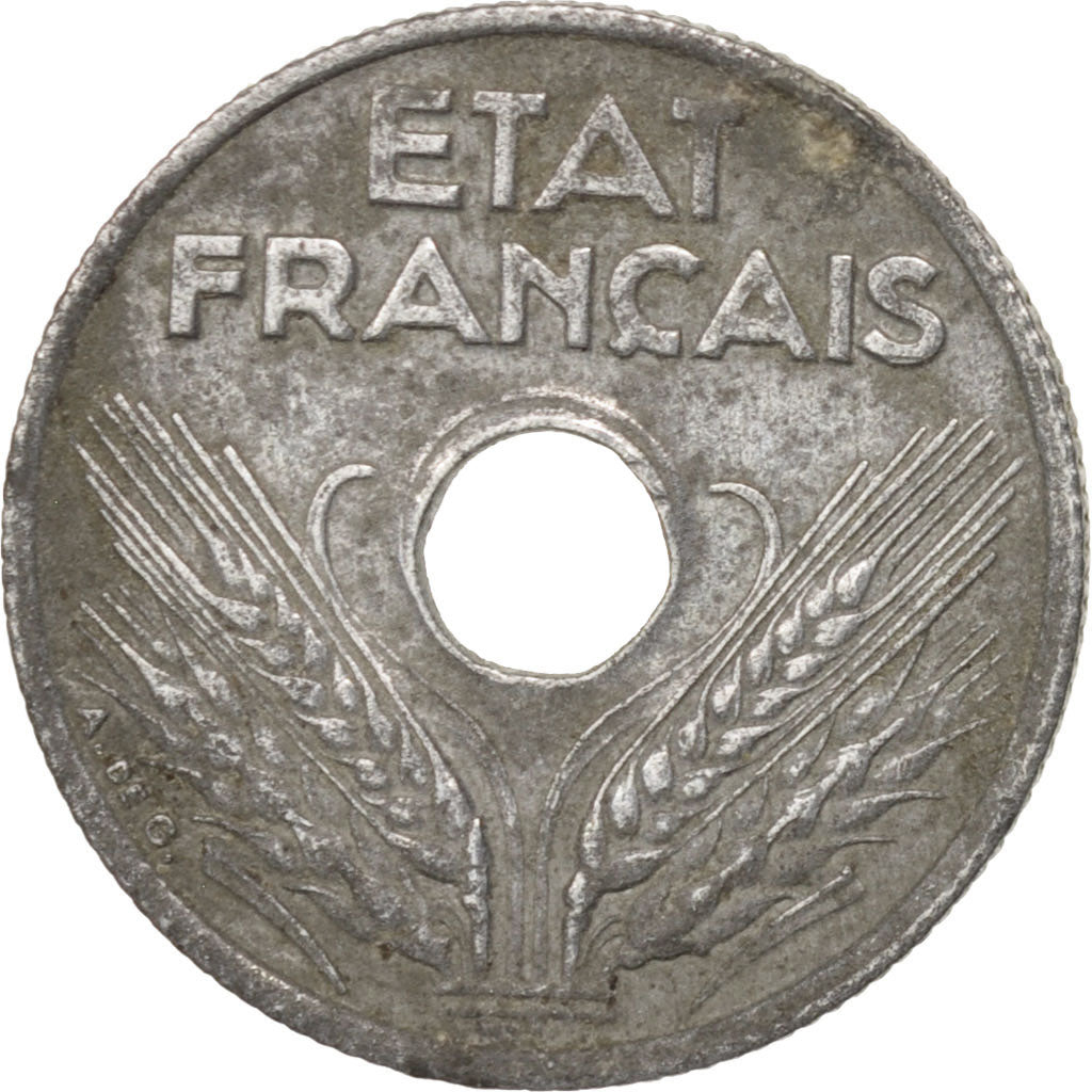 Francia, État français, 10 Centimes, 1944, BB+, Zinco, KM:903, Gadoury:291
