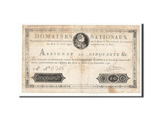 France, 50 Livres, 1790, KM:A34, 1790-09-29, VF(20-25), Lafaurie:129