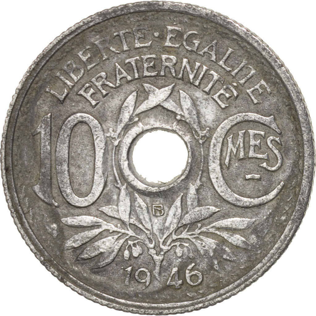 Francia, Lindauer, 10 Centimes, 1946, Beaumont le Roger, BB, Zinco, KM:906.2,...