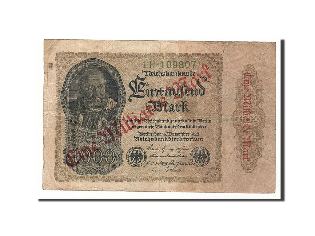 Banknote, Germany, 1 Milliarde Mark on 1000 Mark, 1923, 1922-12-15, KM:113a