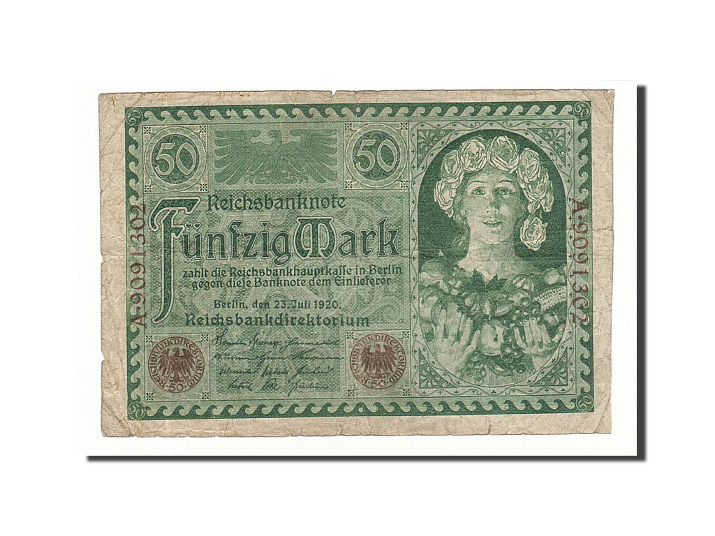 Banknote, Germany, 50 Mark, 1920, 1920-07-23, KM:68, VF(30-35)