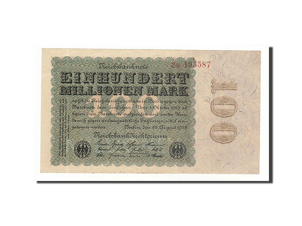 Banknote, Germany, 100 Millionen Mark, 1923, 1923-08-22, KM:107a, UNC(63)