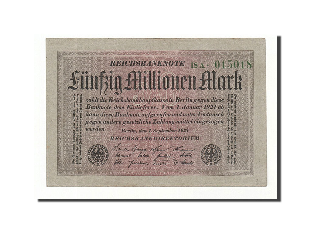 Banconote, Germania, 50 Millionen Mark, 1923, KM:109a, 1923-09-01, SPL-