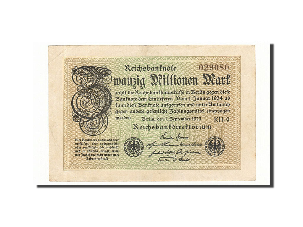 Banknote, Germany, 20 Millionen Mark, 1923, 1923-09-01, KM:108c, AU(50-53)