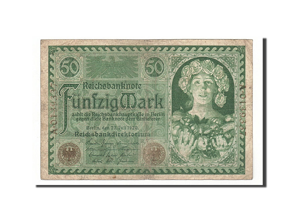 Banknote, Germany, 50 Mark, 1920, 1920-07-23, KM:68, VF(30-35)
