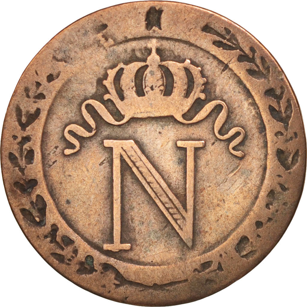 France, Napoléon I, 10 Centimes, 1808, Strasbourg, VF(20-25), Billon, KM:676.3