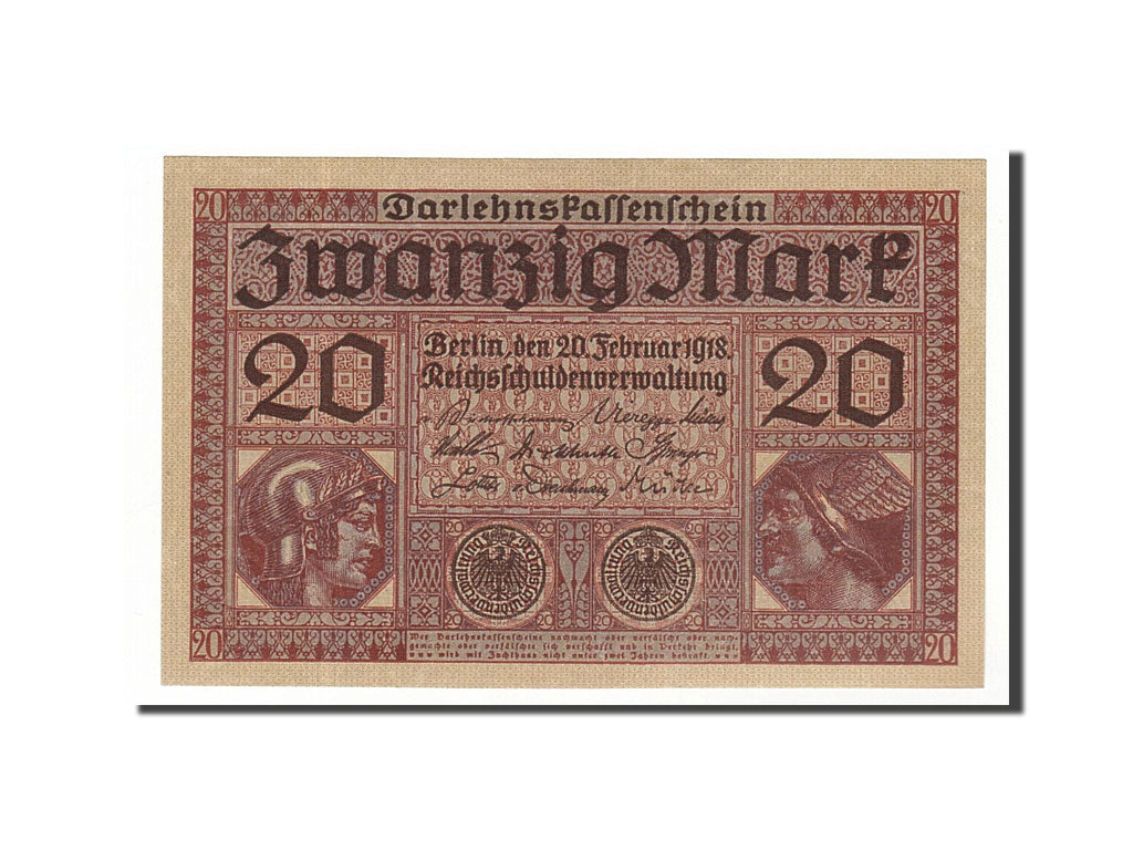 Deutschland, 20 Mark, 1918, KM:57, 1918-02-20, UNC(63)