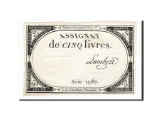 Billet, France, 5 Livres, 1793, 1793-10-31, Lambert, TTB+, KM:A76, Lafaurie:171
