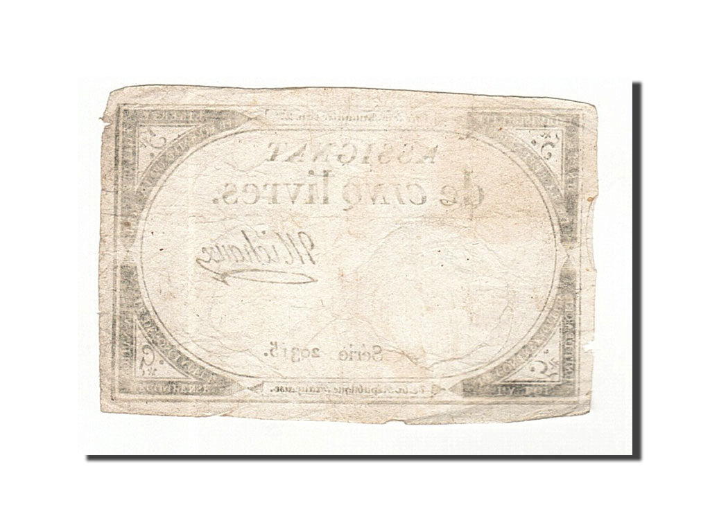 France, 5 Livres, 1793, 1793-10-31, Michaux, KM:A76, TB+, Lafaurie:171
