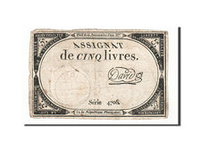 France, 5 Livres, 1793, David, KM:A76, 1793-10-31, VF(20-25), Lafaurie:171