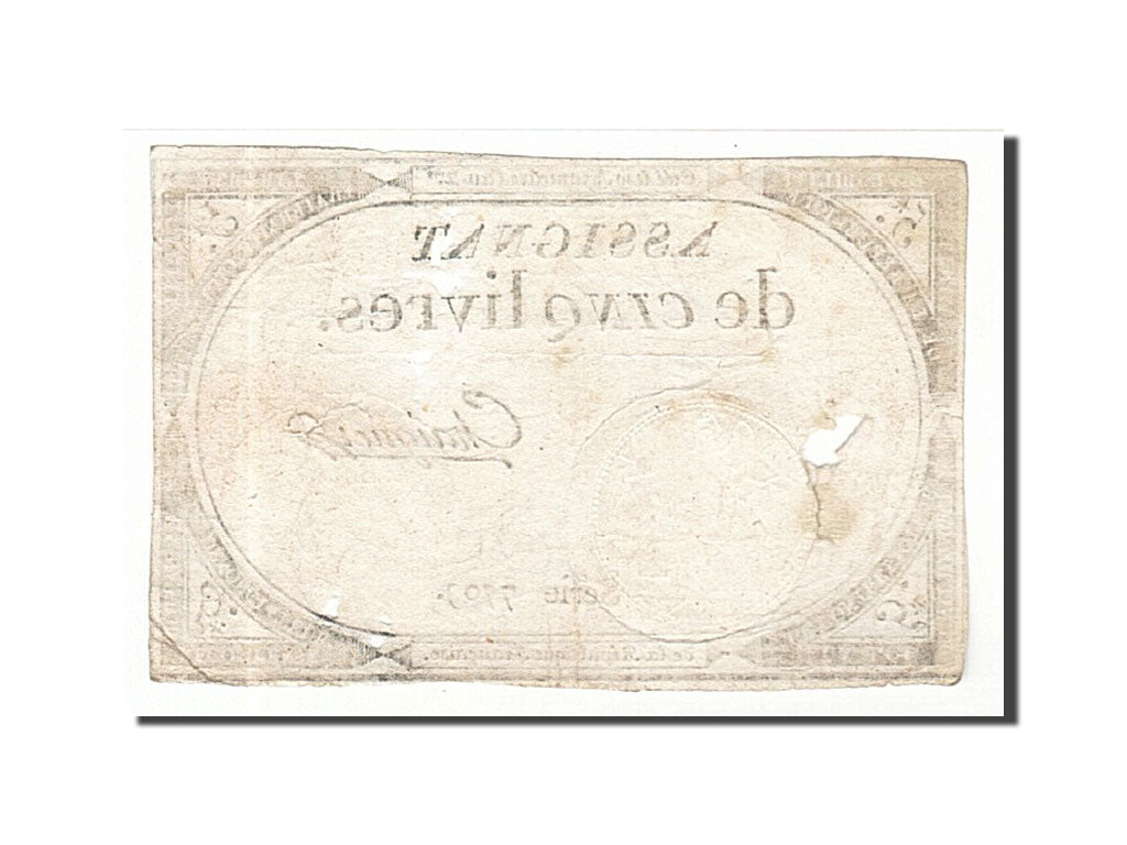 France, 5 Livres, 1793, KM:A76, 1793-10-31, B+, Lafaurie:171
