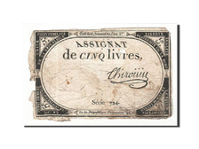 Billete, Francia, 5 Livres, 1793, 1793-10-31, RC, KM:A76, Lafaurie:171