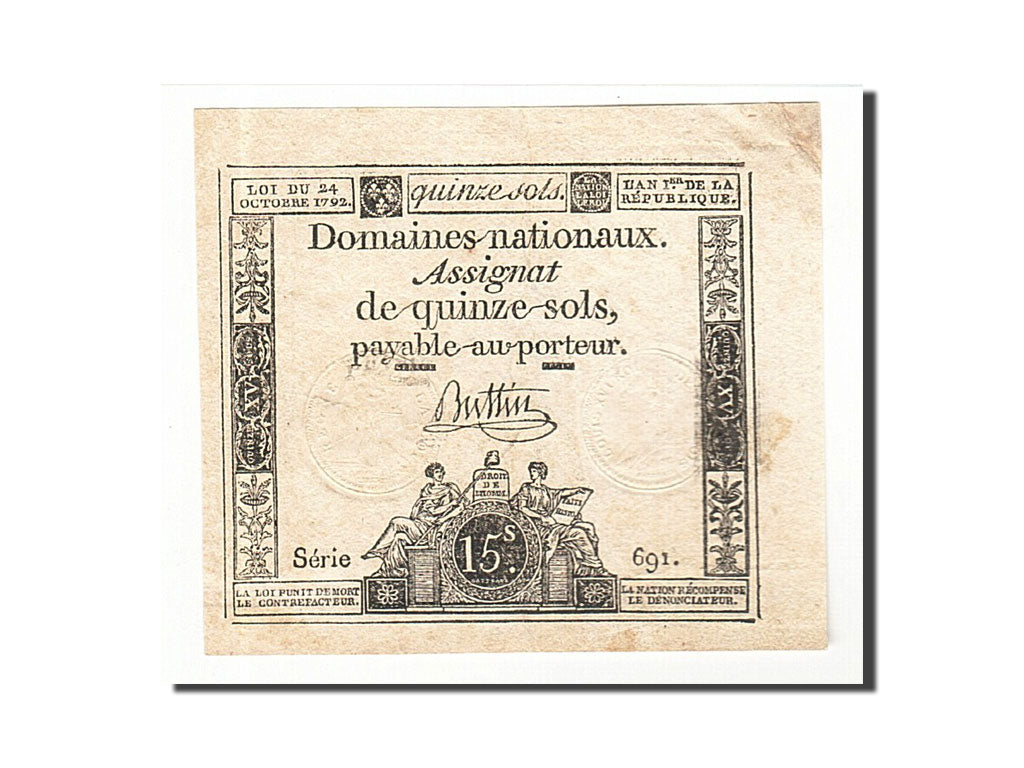 Frankreich, 15 Sols, 1793, KM:A65, 1792-10-24, EF(40-45), Lafaurie:160