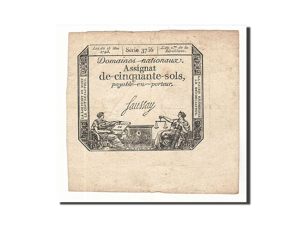 France, 50 Sols, 1793, KM:A70b, 1793-05-23, EF(40-45), Lafaurie:167