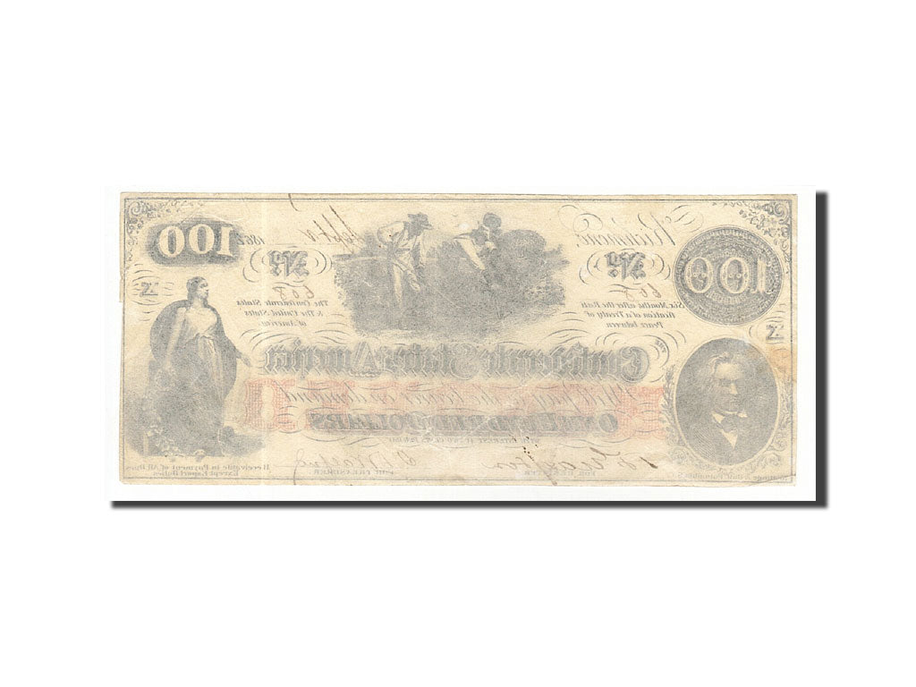 Banknote, Confederate States of America, 100 Dollars, 1862, 1862-08-26, KM:45