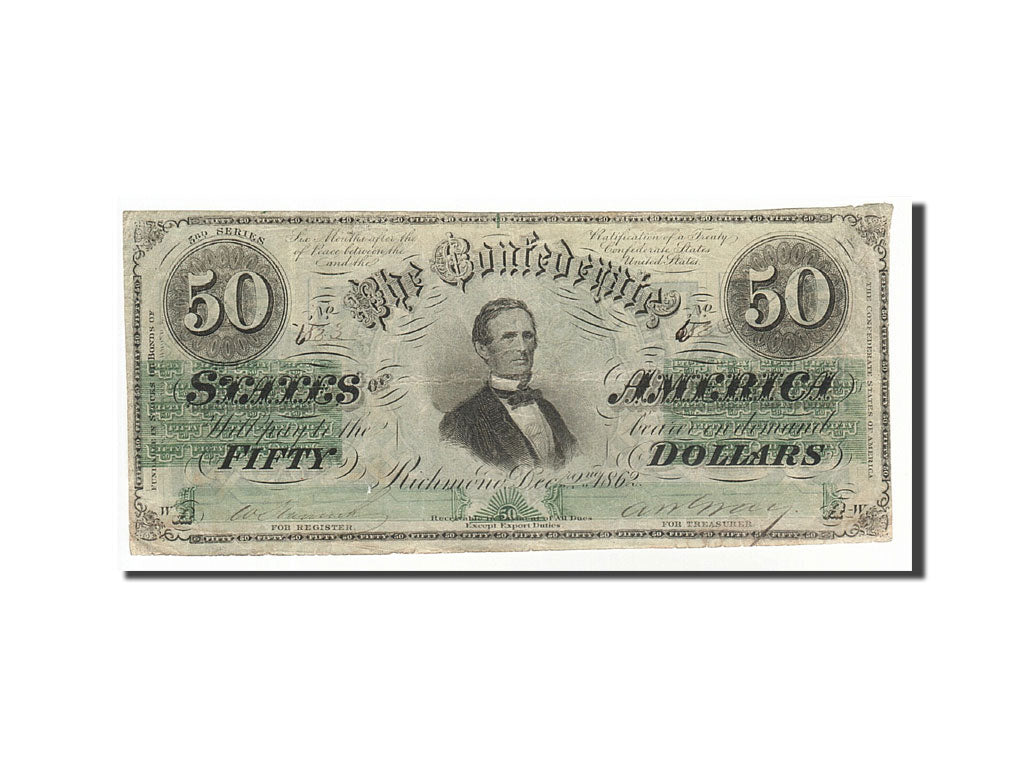 Banknote, Confederate States of America, 50 Dollars, 1862, 1862-12-02, KM:54a