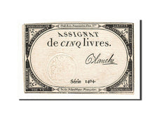 France, 5 Livres, 1793, Blanche, KM:A76, 1793-10-31, AU(50-53), Lafaurie:171