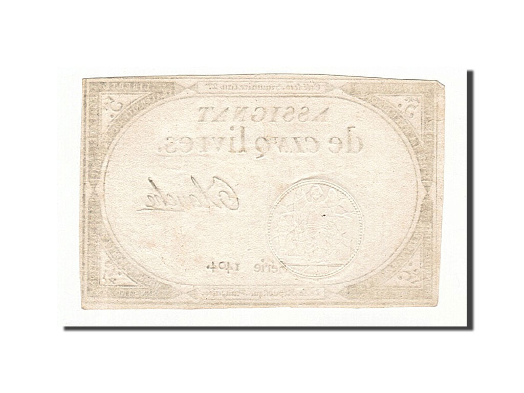 France, 5 Livres, 1793, Blanche, KM:A76, 1793-10-31, AU(50-53), Lafaurie:171