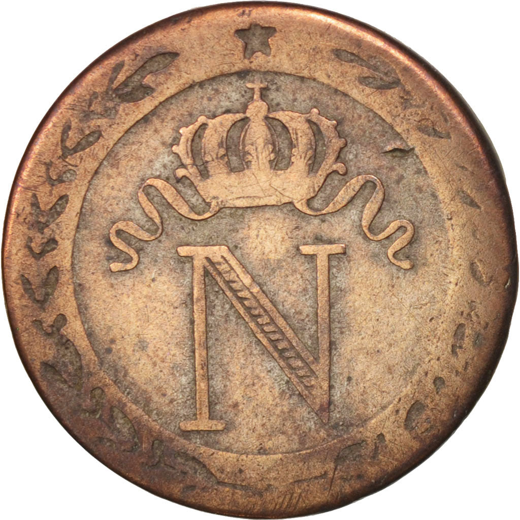 France, Napoléon I, 10 Centimes, 1810, La Rochelle, VF(20-25), Billon, KM:676.4