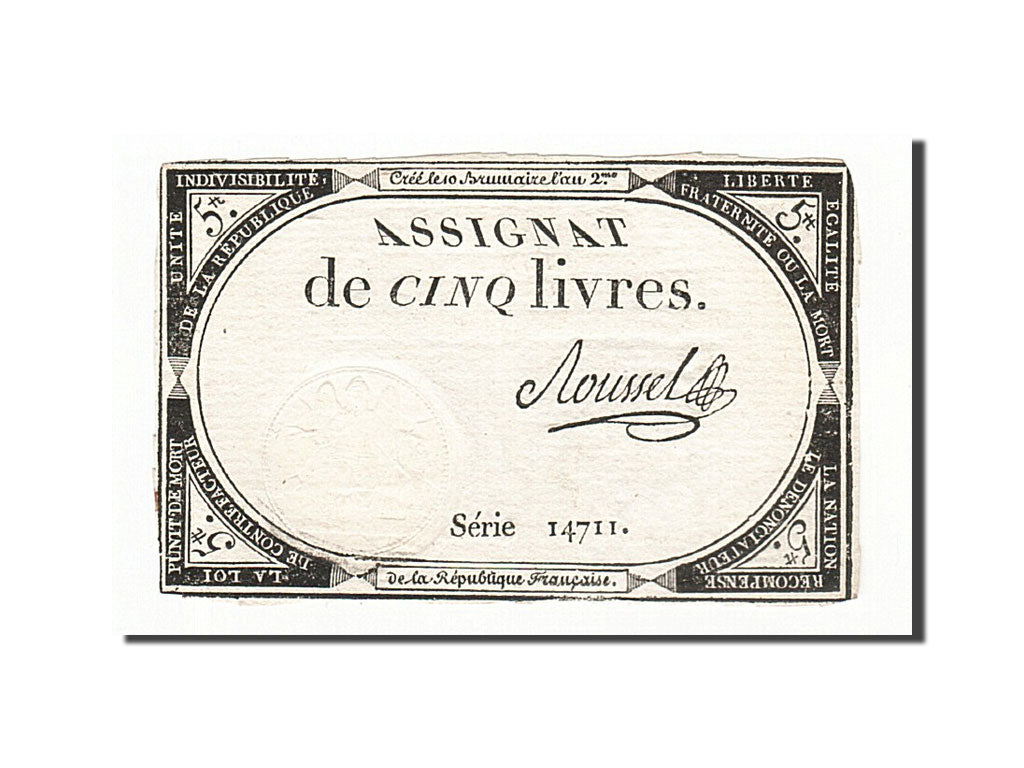 France, 5 Livres, 1793, 1793-10-31, Roussel, KM:A76, TTB+, Lafaurie:171