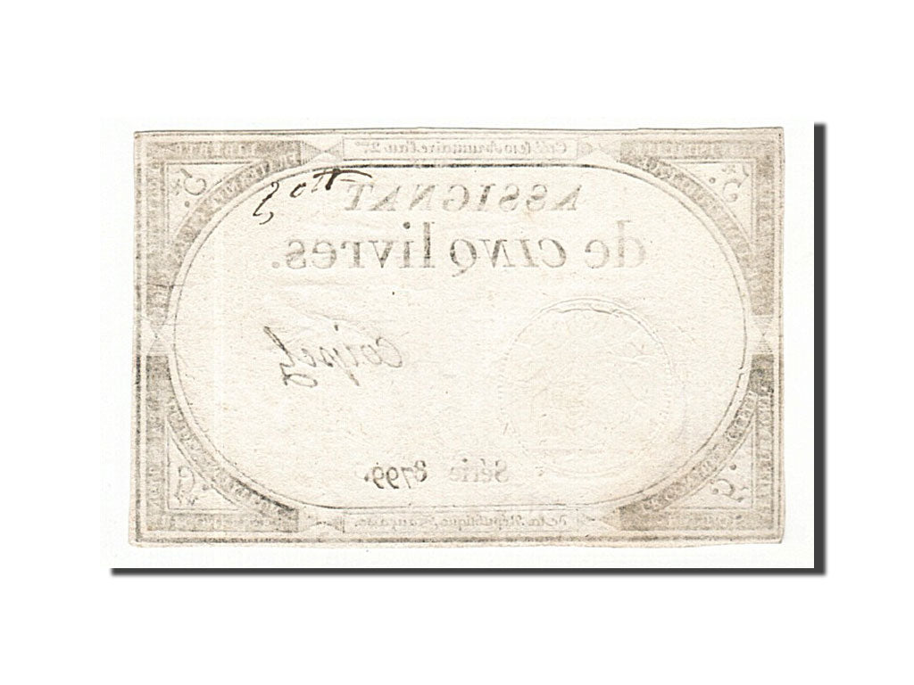 Francia, 5 Livres, 1793, Coipel, KM:A76, 1793-10-31, BB+, Lafaurie:171