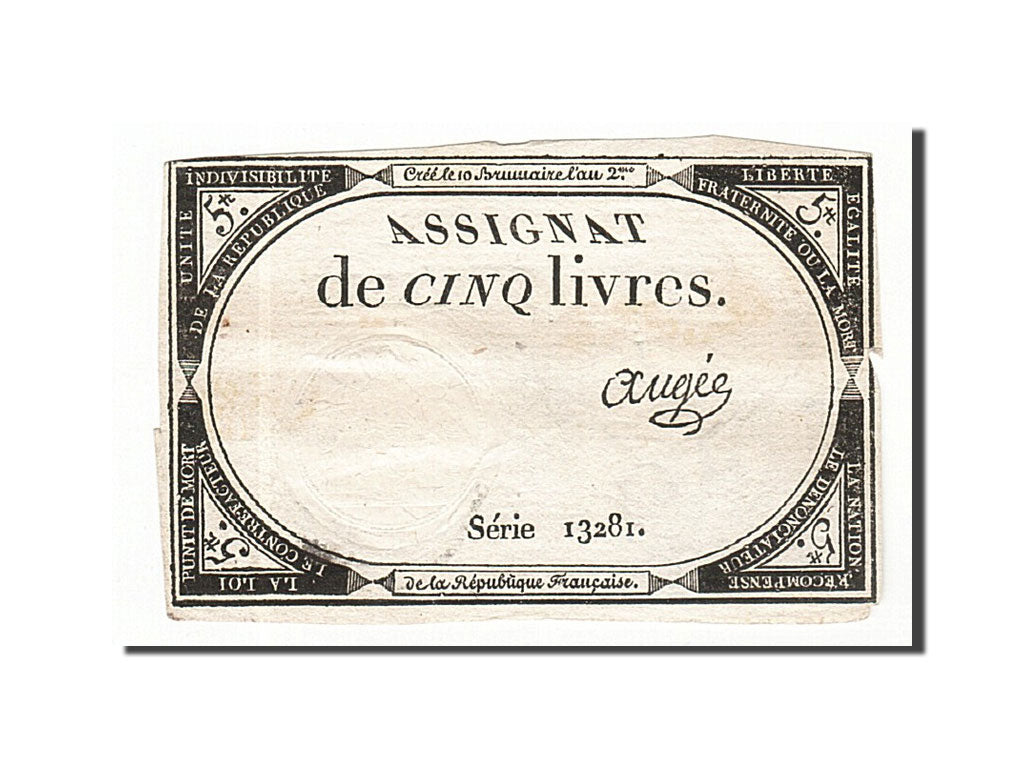 France, 5 Livres, 1793, Augée, KM:A76, 1793-10-31, EF(40-45), Lafaurie:171